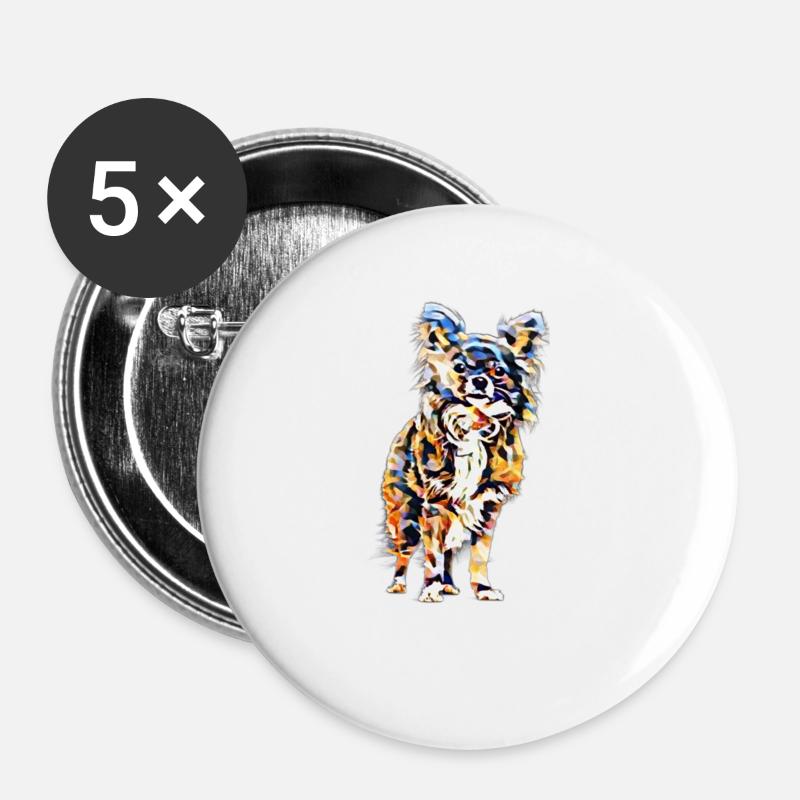 Chihuahua - Buttons large 2.2''/56 mm (5-pack) - white