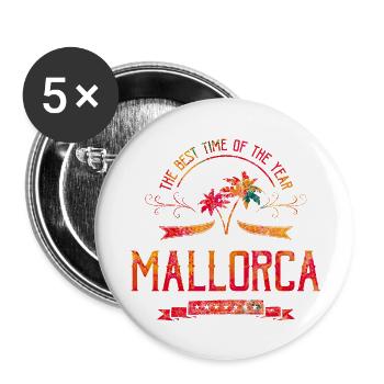 mallorca design - Buttons groß 56 mm (5er Pack) - Weiß - Vorne