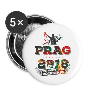 prag 2018 rockstars - Buttons groß 56 mm (5er Pack) - Weiß - Vorne