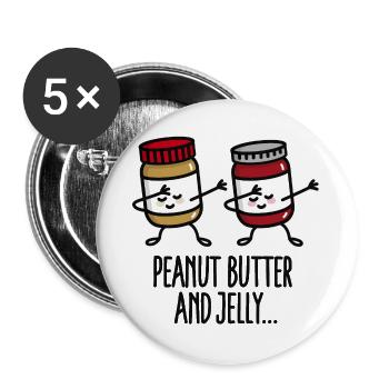 Dabbing dab peanut butter and jelly jar - Buttons groß 56 mm (5er Pack) - Weiß - Vorne