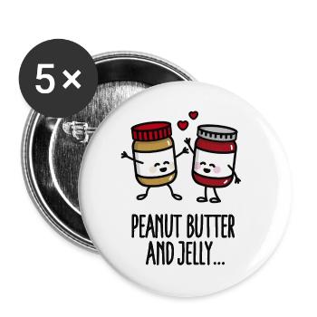 Peanut butter and jelly - Buttons groß 56 mm (5er Pack) - Weiß - Vorne