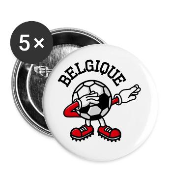Belgique Belgium dab dabbing soccer football - Lot de 5 grands badges (56 mm) - blanc - Devant
