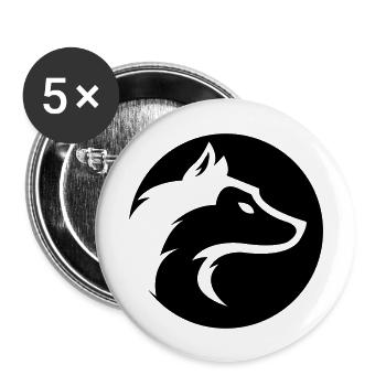 wolf - Lot de 5 grands badges (56 mm) - blanc - Devant