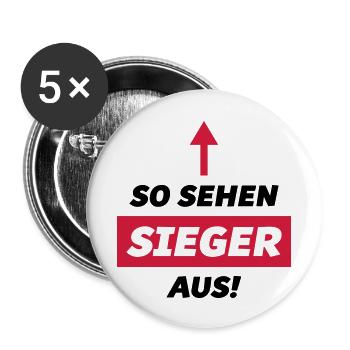 so sehen sieger aus design - Buttons groß 56 mm (5er Pack) - Weiß - Vorne