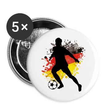 fussballer deutschland - Buttons groß 56 mm (5er Pack) - Weiß - Vorne