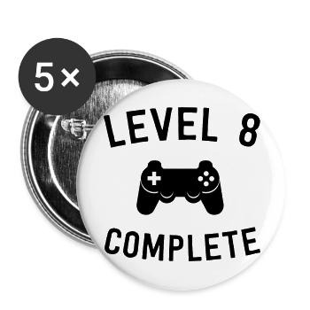 Level 8 Complete - Buttons large 2.2''/56 mm (5-pack) - white - Front