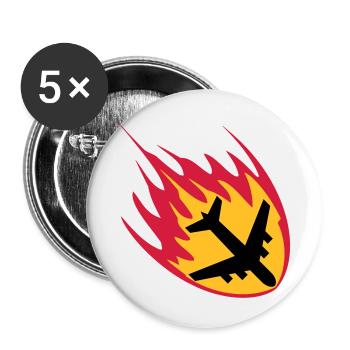 fire flames burn crash crash crash landing acciden - Buttons large 2.2''/56 mm (5-pack) - white - Front