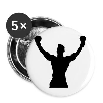 boxning winner design - Buttons groß 56 mm (5er Pack) - Weiß - Vorne