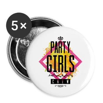 party girls crew crown - Buttons large 2.2''/56 mm (5-pack) - white - Front