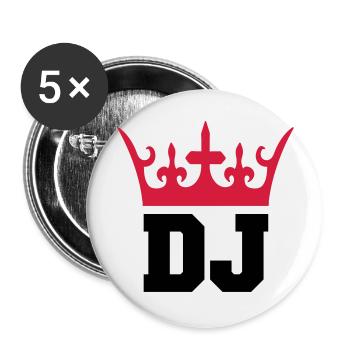 dj_king_002 - Lot de 5 grands badges (56 mm) - blanc - Devant