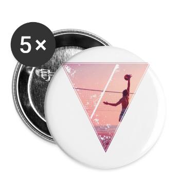 beach volley - Buttons large 2.2''/56 mm (5-pack) - white - Front
