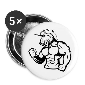 strong_unicorn_001 - Buttons groß 56 mm (5er Pack) - Weiß - Vorne