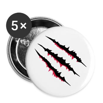 krallen_002 - Buttons groß 56 mm (5er Pack) - Weiß - Vorne