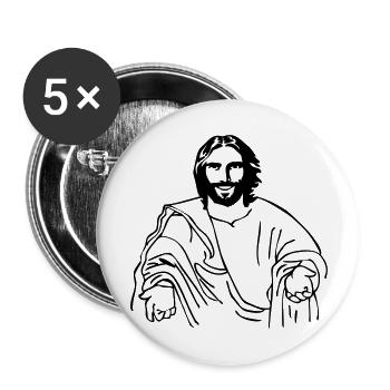 jesus - Buttons groß 56 mm (5er Pack) - Weiß - Vorne