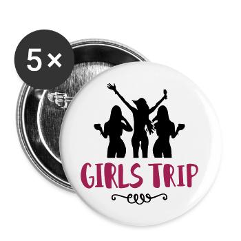 girls trip - Buttons groß 56 mm (5er Pack) - Weiß - Vorne