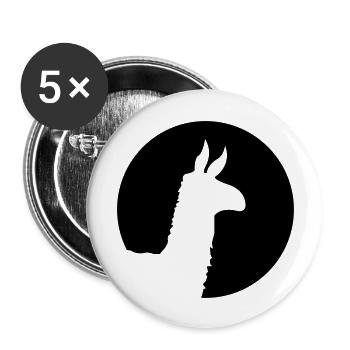 lama - Buttons groß 56 mm (5er Pack) - Weiß - Vorne