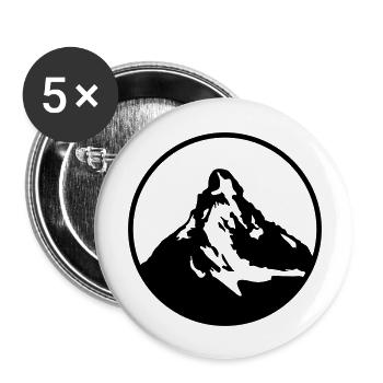 matterhorn mountain kreis - Buttons groß 56 mm (5er Pack) - Weiß - Vorne