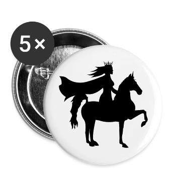 prinzessin - Buttons groß 56 mm (5er Pack) - Weiß - Vorne