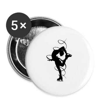 Figure skating | Figure skater ice dancing gift - Buttons large 2.2''/56 mm (5-pack) - white - Front