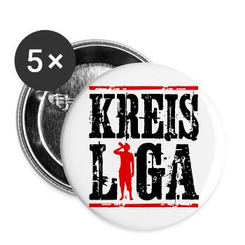 kreis liga saufen - Buttons groß 56 mm (5er Pack) - Weiß - Vorne