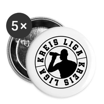 kreis liga drinking - Buttons groß 56 mm (5er Pack) - Weiß - Vorne
