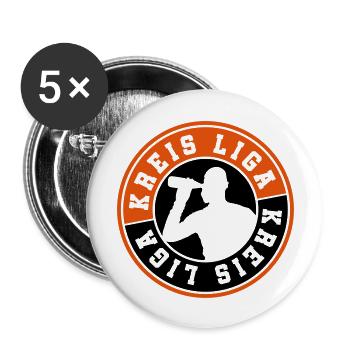 kreis liga kreis saufen - Buttons groß 56 mm (5er Pack) - Weiß - Vorne
