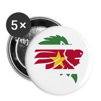 Suriname flag creoles Lachmon Sranan gift - Buttons large 2.2''/56 mm (5-pack) - white - Front