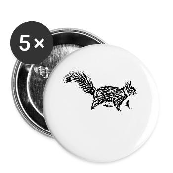 squirrel - Buttons large 2.2''/56 mm (5-pack) - white - Front
