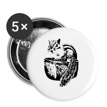 squirrel - Buttons large 2.2''/56 mm (5-pack) - white - Front