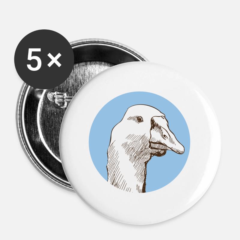 Gans - Buttons groß 56 mm (5er Pack) - Weiß