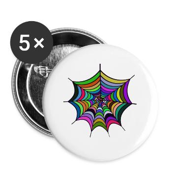 Color Spider Web gift Spiderman spider web - Buttons large 2.2''/56 mm (5-pack) - white - Front