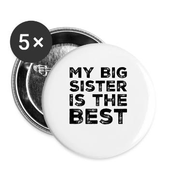 Grande soeur - Lot de 5 grands badges (56 mm) - blanc - Devant