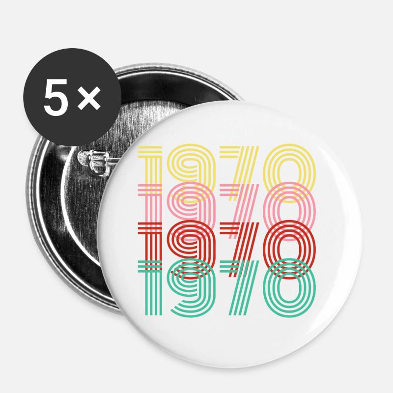 1970 50th birthday - Buttons large 2.2''/56 mm (5-pack) - white