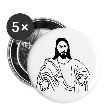 jesus - Buttons groß 56 mm (5er Pack) - Weiß - Vorne