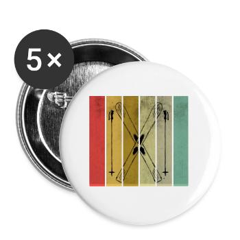 Ski - Buttons groß 56 mm (5er Pack) - Weiß - Vorne
