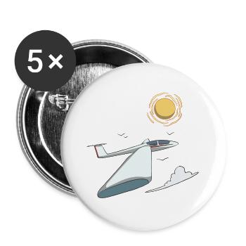 Planeur au soleil Planeur planeur - Lot de 5 grands badges (56 mm) - blanc - Devant