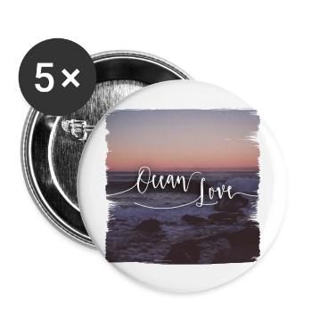 OCEAN LOVE - Buttons large 2.2''/56 mm (5-pack) - white - Front