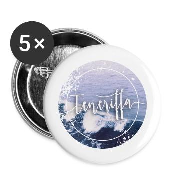 Teneriffa - Buttons groß 56 mm (5er Pack) - Weiß - Vorne