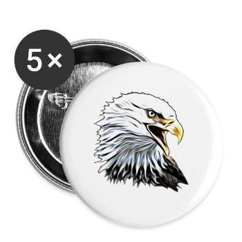 Adler - Buttons groß 56 mm (5er Pack) - Weiß - Vorne