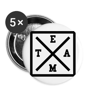 TEAM x LOGO - Buttons groß 56 mm (5er Pack) - Weiß - Vorne