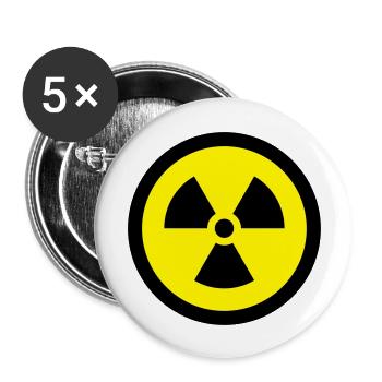RADIOAKTIV - Buttons groß 56 mm (5er Pack) - Weiß - Vorne