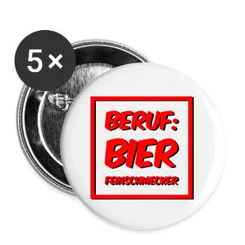 Bier - Buttons groß 56 mm (5er Pack) - Weiß - Vorne