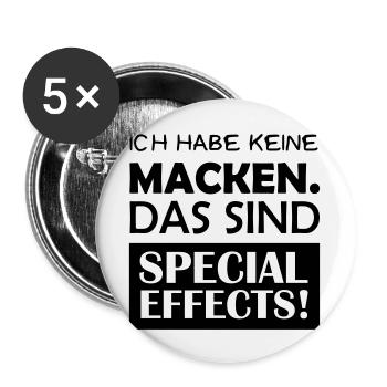 keine_macken_special_effects - Buttons groß 56 mm (5er Pack) - Weiß - Vorne