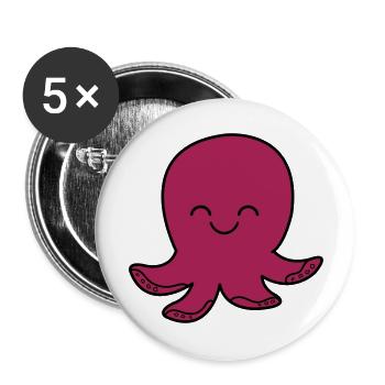 oktopus_002 - Buttons groß 56 mm (5er Pack) - Weiß - Vorne