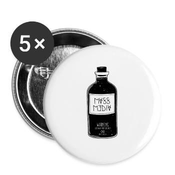Don't swallow - Nicht schlucken - Buttons groß 56 mm (5er Pack) - Weiß - Vorne