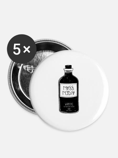 Don't swallow - Nicht schlucken - Buttons groß 56 mm (5er Pack) - Weiß
