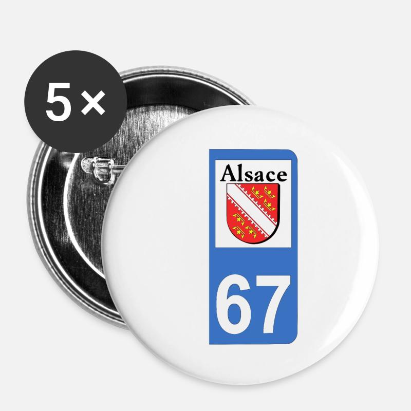 Elsass - Buttons groß 56 mm (5er Pack) - Weiß