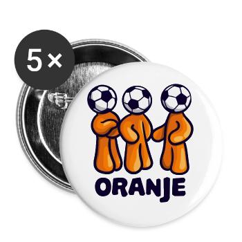 Niederlande Fussball Nationalteam Oranje Fan Team - Buttons groß 56 mm (5er Pack) - Weiß - Vorne