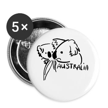 Australia - Buttons large 2.2''/56 mm (5-pack) - white - Front