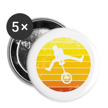 Unicycling Unicycling Gift - Buttons large 2.2''/56 mm (5-pack) - white - Front